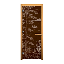 Дверь стекло Бронза "ТАЙГА" 1900*700мм (8мм, 3 петли 710 CR) (ОСИНА)