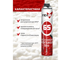 Пена монтажная профессиональная ПенОК 65 750гр всесезонная