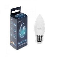 Суперцена Лампа cветодиодная Luazon Lighting, C37, 5 Вт, E27, 450 Лм, 4000 К, дневной свет