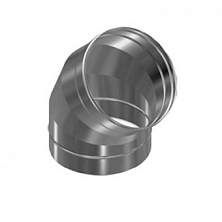 Колено нерж. (AISI 430/0,8мм) 45* 2-х секц. д.115