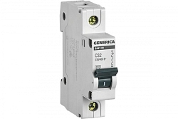 Выключатель автоматический модульный 1п C 32А 4.5кА ВА47-29 GENERICA IEK MVA25-1-032-C