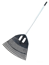 Грабли веерные пластмассовые 23 зуб. "Floks" чёрные 500мм с алюминиевым черенком