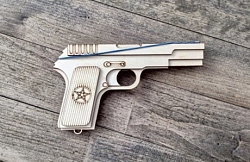 Игрушка Пистолет ТТ резинкострел (фанера)