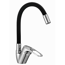 Смеситель для кухни однорычажный, гибкий излив Черный (D150628-1C) с/г D-Lin