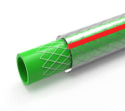 Шланг ПВХ цветной color Green-red 02 Ø20 (бух.25)