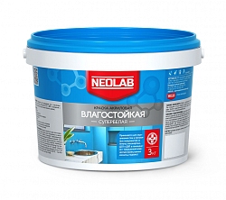 Краска акриловая супербелая "Влагостойкая" Neolab 3кг