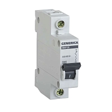 Выключатель автоматический модульный 1п C 10А 4.5кА ВА47-29 GENERICA IEK MVA25-1-010-C