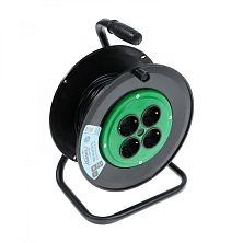 Удлинитель на катушке Luazon Lighting, 4 розетки, 20 м, 10 А, ПВС 3*0.75 мм2, с з/к, IP20