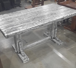 Стол "Леший" 1,5м (массив сосны) цвет бело-черный