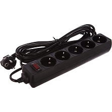 Сетевой фильтр ПВС КОСМОС 3х0.75 черный 3м с выключателем