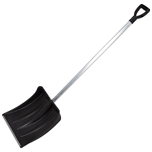 Лопата пластмассовая снеговая "Умка" 370*380 с планкой алюминиевый черенок+ V ручка