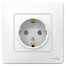 Розетка 1-м СП Blanca 16А IP20 250В с заземл. без защ. шторок бел. SE BLNRS001011