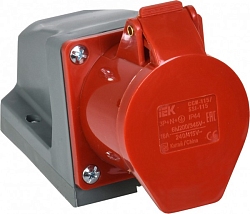 Розетка ОП ССИ-115 16А 3P+PE+N 380В IP44 IEK PSR12-016-5
