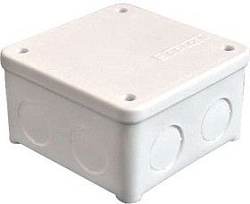 Коробка распределительная ОП 84х84х45мм IP54 7 выходов без гермовводов крышка защелкивающаяся бел.