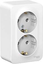 Розетка 2-м ОП Blanca 16А IP20 250В с заземл. без защ. шторок с изолир. пластиной бел. SE BLNRA01021