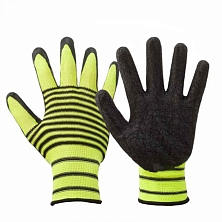 Перчатки нейлоновые "Полоска" с черным нитриловым покрытием (Распродажа)