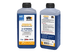 Масло REZER PROFI 2Т синт. ISO-L-EGD, 1л (синее, низкодымное, для высокооборот.двигателей)