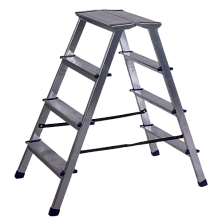 Стремянка алюминиевая двухсторонняя с мини-платформой 04 ступени