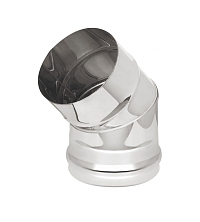 Колено нерж. (AISI 430/0,8мм) 45* 2-х секц. д.115 (275мм)