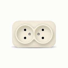 Розетка 2-м серия IONICH, б/з, о/у, 16А, 220В, белая (еврослот)