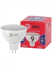Лампа светодиодная RED LINE LED MR16-9W-865-GU5.3 R 9Вт MR16 софит 6500К холод. бел. GU5.3 Эра Б0045