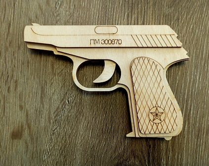 Игрушка Пистолет ПМ резинкострел (фанера) - №1