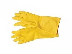 Перчатки хозяйственные "Бережливая хозяйка" с напылением Эконом желтые (S) Распродажа