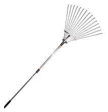 Грабли веерные раздвижные с ручкой оцинкованные