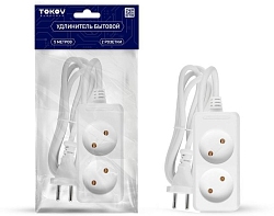 Удлинитель 2х5м без заземл. 10А 2х0.75 TOKOV ELECTRIC TKEC01-BU2-5-075