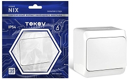 Выключатель 1-кл. ОП Nix 10А IP54 250В бел. TOKOV ELECTRIC TKE-NX-V1-C01-IP54
