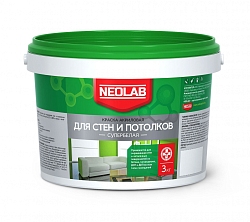Акриловая супербелая краска "Для стен и потолков" Neolab 3кг
