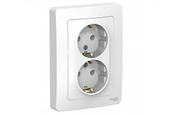BLANCA скрытой установки розетка двойная с заземлением без шторок, 16А, 250В, белый