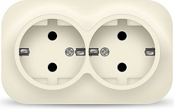 Розетка 2-м серия IONICH, с/з, о/у, 16А, 220В, белая (еврослот)