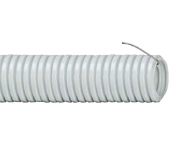 Труба гофрированная ПВХ d32мм с протяжкой сер. (уп.10м) IEK CTG20-32-K41-010I