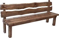 Лавка со спинкой "Лесник" 2,0м (массив сосны) цвет коричневый