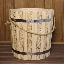 Ведро 10л с пластмассовой вставкой Русские узоры