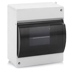 Щит распределительный навесной ЩРн-П-6 IP30 пластиковый белый прозрачная дверь КМПн 2/6