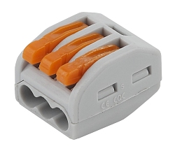 Строительно-монтажная клемма СМК 222-413 с рычагом3 отверстия 0,08-2,5мм2 EKF PROxima