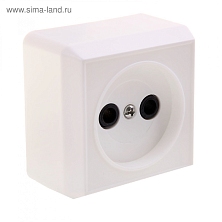 Розетка наружная без заземления, белая 1 гн.
