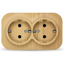 Розетка 2-м серия IONICH, с/з, о/у, 16А, 220В, сосна