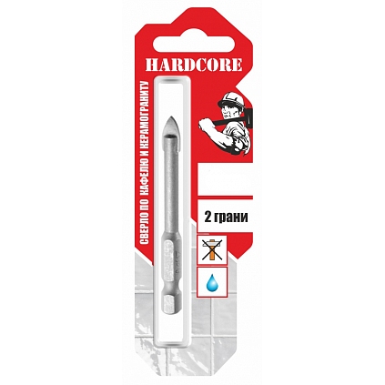 Сверло по керамограниту и керам.плитке 6мм, 2грани - №1